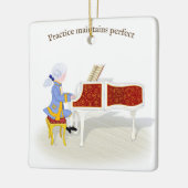 "Praktijk handhaaft perfecte Mozart die Piano spee Keramisch Ornament (Links)