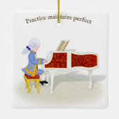 "Praktijk handhaaft perfecte Mozart die Piano spee Keramisch Ornament (Achterkant)