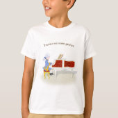 "Praktijk handhaaft perfecte Mozart die Piano spee T-shirt (Voorkant)