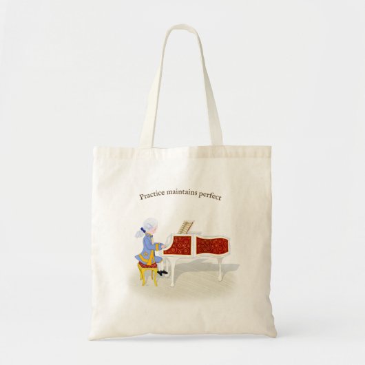 "Praktijk handhaaft perfecte Mozart die Piano spee Tote Bag (Voorkant)