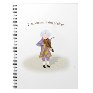 Praktijk handhaaft perfecte Mozart die Violin spee Notitieboek