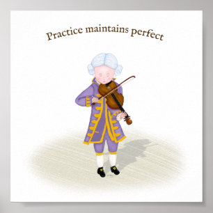 Praktijk handhaaft perfecte Mozart die Violin spee Poster