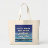 PRAKTIJK HET PAUZE vreedzame Inspirerend blauw Grote Tote Bag (Voorkant)