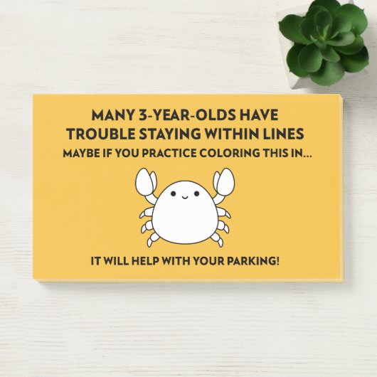 Praktijk Kleuren Bad Parking Crab Post-it® Notes (Kantoor)