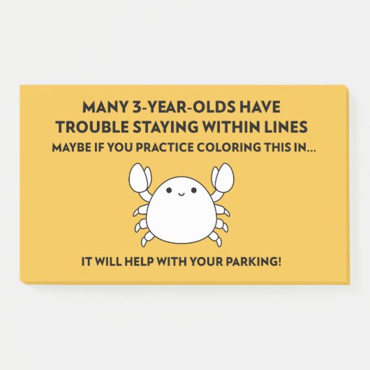 Praktijk Kleuren Bad Parking Crab Post-it® Notes (Voorkant)