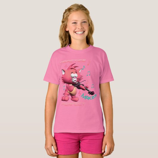 PRAKTIJK MAAKT PERFECT PINK T-SHIRT (Voorkant volledig)
