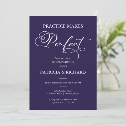 Praktijk maakt perfecte repetitie kaart (Staand voorkant)