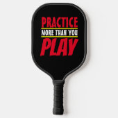 Praktijk meer | Motivatie term rode typografie Pickleball Paddle (Achterkant)