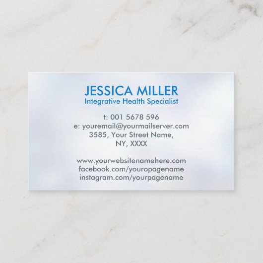 praktijk van de functionele geneeskunde visitekaartje (Achterkant)