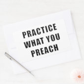 Praktijk wat u predikt rechthoekige sticker (Envelop)