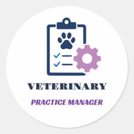 🩺 Praktijkbeheerder Dierenkliniek Team 🩺 Ronde Sticker