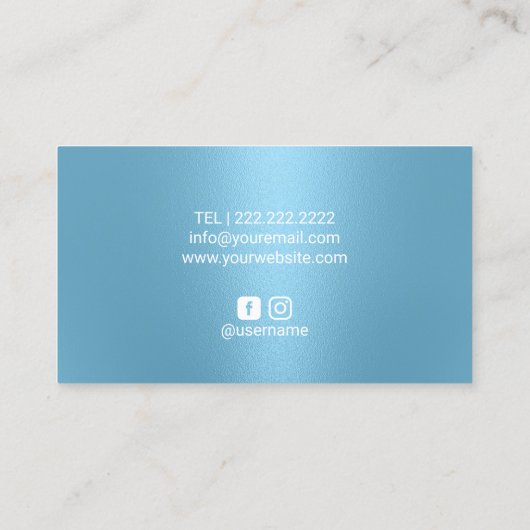 Praktijkbeoefenaar Modern Baby Blue Foot Care Spa Visitekaartje (Achterkant)