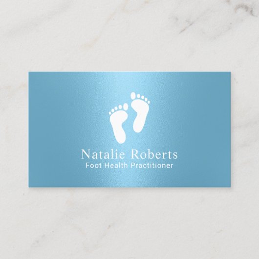 Praktijkbeoefenaar Modern Baby Blue Foot Care Spa Visitekaartje (Voorkant)