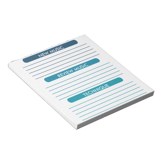 Praktijkblad muzieknoten notitieblok (Schuin)