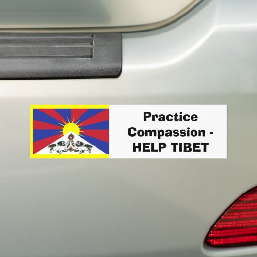 Praktijkcompassie - HULP TIBET Bumpersticker (Op auto)