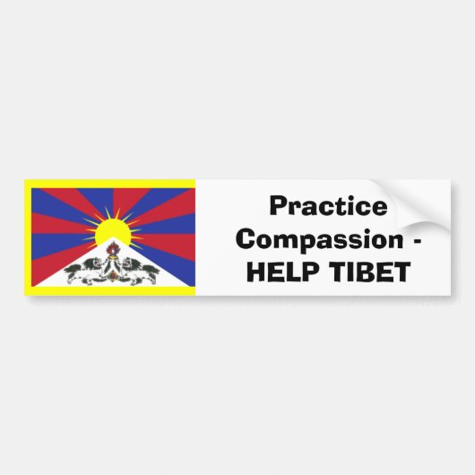 Praktijkcompassie - HULP TIBET Bumpersticker (Voorkant)