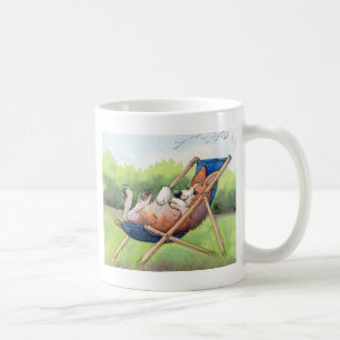 Praktijken voor de zomer - Corgi in een deklaag Koffiemok
