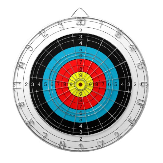 Praktijkgebied met boogschieten w/ puntwaarden dartbord (Voorkant)