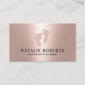 Praktijkgerichte, moderne Roos Gold Foot Care Visitekaartje (Voorkant)