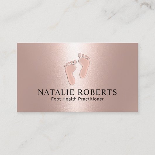 Praktijkgerichte, moderne Roos Gold Foot Care Visitekaartje (Voorkant)
