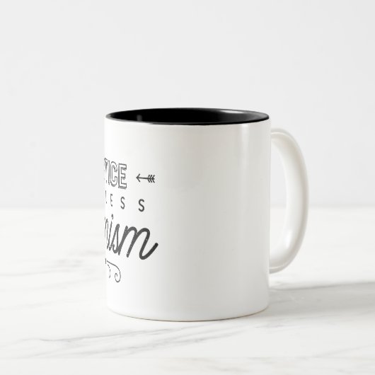 Praktijkloze Optimisme Typografie Tweekleurige Koffiemok (Voorkant rechts)