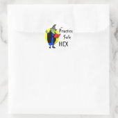 Praktijkveilige hex ronde sticker (Tas)