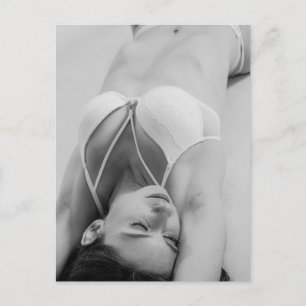 Praktisch B&W lingerie model foto-briefkaart Briefkaart