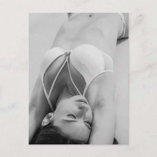 Praktisch B&W lingerie model foto-briefkaart Briefkaart (Voorkant)