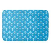 Praktisch blauw en wit Nautical Anchor patroon Badmat (Voorkant)