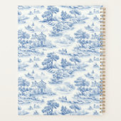 Praktisch Blauw Toile de Jouy Frans ontwerp Planner (Achterkant)