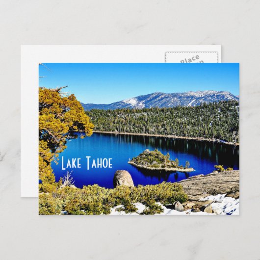 Praktisch Briefkaart van het Tahoe-meer (Voorkant / Achterkant)