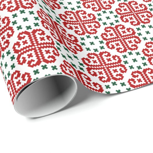 Praktisch Fair Isle floral design wrappaper Cadeaupapier (Rol Hoek)