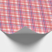 Praktisch gecontroleerd patroon van blauw rood Sin Cadeaupapier (Hoek)