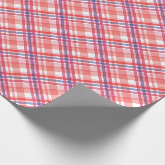 Praktisch gecontroleerd patroon van blauw rood Sin Cadeaupapier (Hoek)