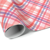 Praktisch gecontroleerd patroon van blauw rood Sin Cadeaupapier (Rol Hoek)