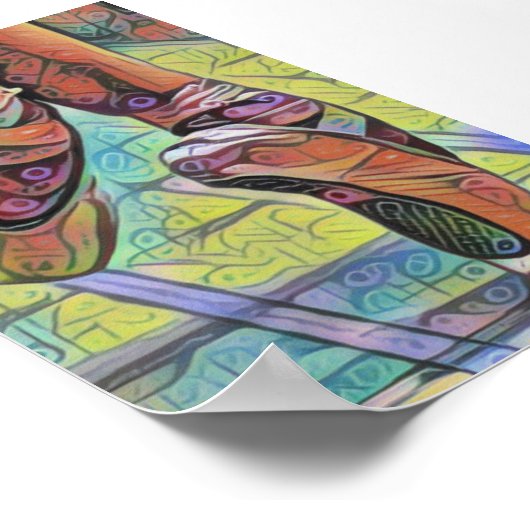 Praktisch gekleurd ballet Slipper-Poster Poster (Hoek)