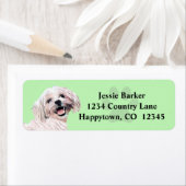 Praktisch geverfd Maltees retouradreslabel Etiket (Insitu)