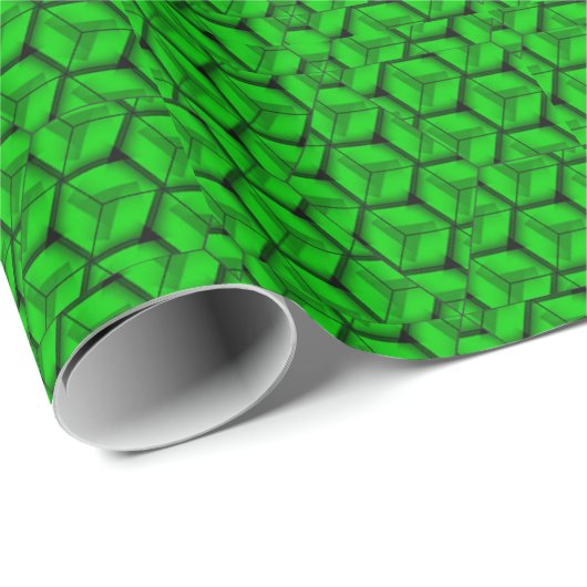 Praktisch groen geometrisch omhullingspapier cadeaupapier (Rol Hoek)