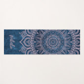 Praktisch monogram Mandala blauwe mooie yoga Yogamat (Voorkant (horizontaal))