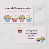 Praktisch ontworpen cupcakes visitekaartje (Voorkant / Achterkant)