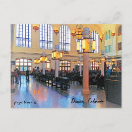 Praktische afgewerkte Lobby, Union Station, Denver Briefkaart