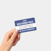 Praktische Blau-Wit School Toiletpas Badge (Handheld)
