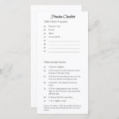 Praktische controlelijsten bedankkaart (Voorkant / Achterkant)