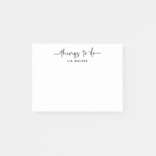 Praktische Dingen Om Te Doen Mooi Modern Schrift Post-it® Notes (Voorkant)