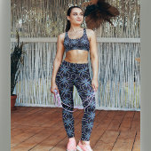 Praktische donkerblauwe bloemen leggings