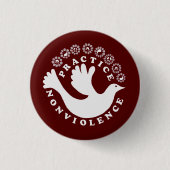 Praktische geweldloosheid ronde button 3,2 cm (Voorkant)