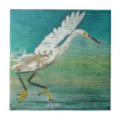 Praktische kuststrook oetshorebird op water tegeltje (Voorkant)