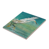 Praktische kuststrook oetshorebird op water tegeltje (Zijkant)