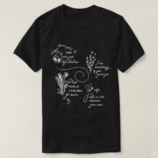 Praktische Magic Spell Zout Rosemary Lavender Love T-shirt (Design voorkant)