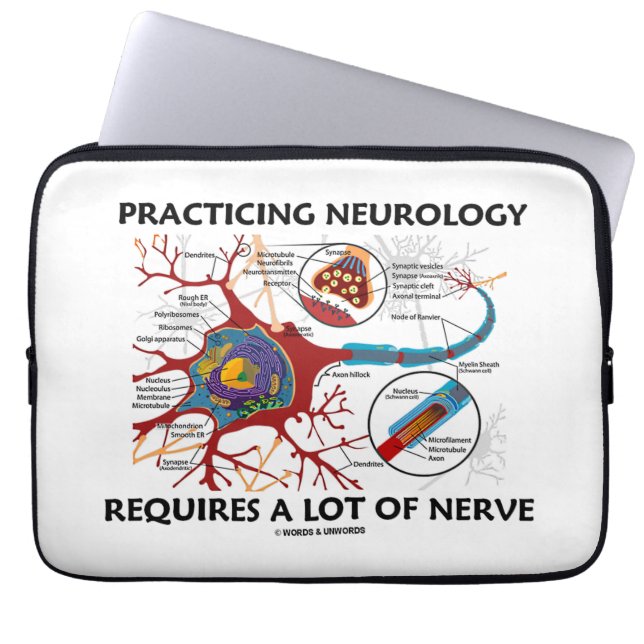 Praktische neurologie vereist veel zenuwen laptop sleeve (Voorkant)
